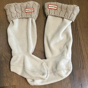 Hunter Tan Cable Knit Tall Boot Sock Liners